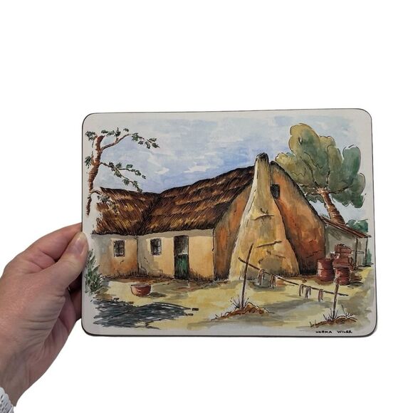 Vintage Cape Cottages Cork Backed Place Mats Artist Norma Wiles Set of Six - Picture 9 of 15